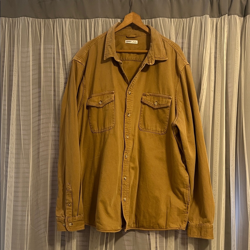Men’s NWOT Sonoma Tan Shirt Jacket Size 3XL Tall - Picture 2 of 9